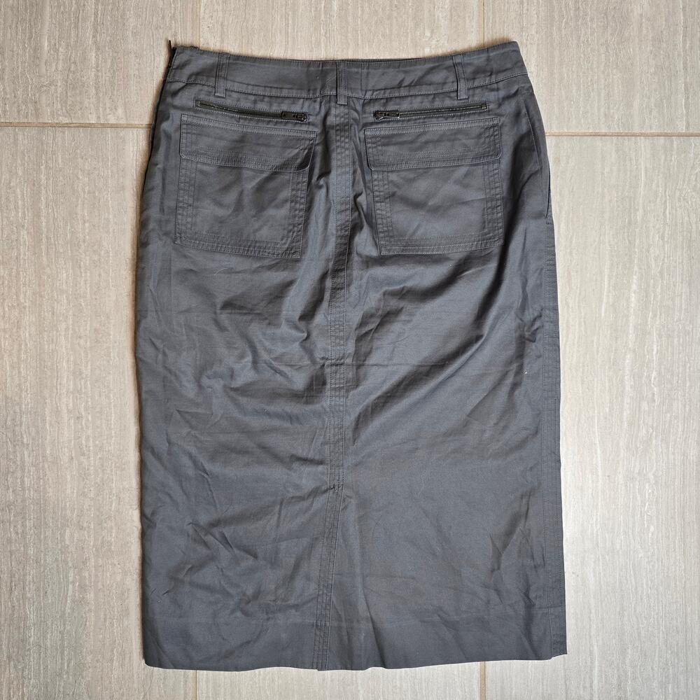 Yves Saint Laurent Gray Cargo Midi Skirt size 10 - Picture 2 of 7